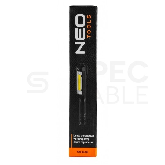Latarka bateryjna LED 4W 400lm lampa inspekcyjna z magnesem i klipsem NEO 99-045
