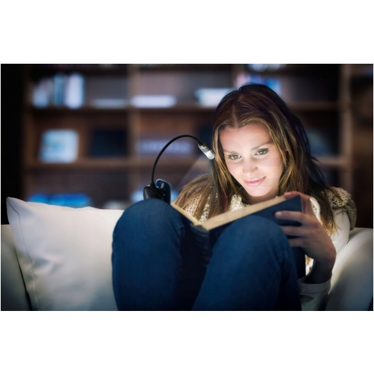 Latarka do czytania LED na baterie z giętkim ramieniem 150mm i klipsem Varta