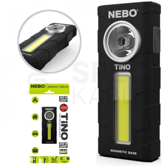 Latarka kieszonkowa 300lm Slim czarna TINO NEBO
