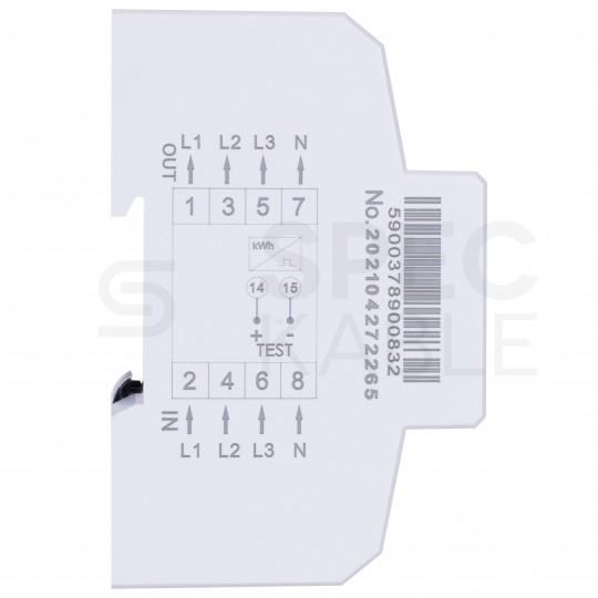 Licznik zużycia energii elektrycznej 3-fazowy 10/100A 4-modułowy z wyświetlaczem LCD ADELID