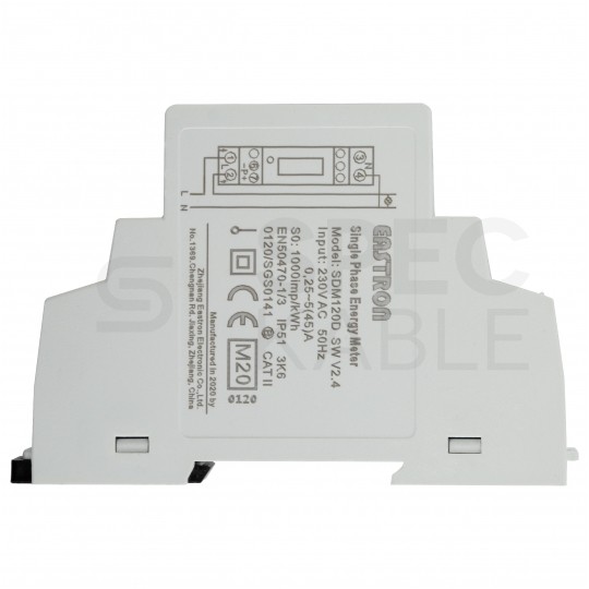 Licznik zużycia energii elektrycznej MID 1-fazowy 5/45A 1-modułowy z wyświetlaczem LCD EASTRON