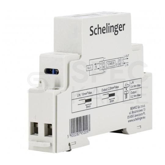 Licznik zużycia energii elektrycznej MID 1-fazowy 5/45A 1-modułowy z wyświetlaczem LCD SCHELINGER