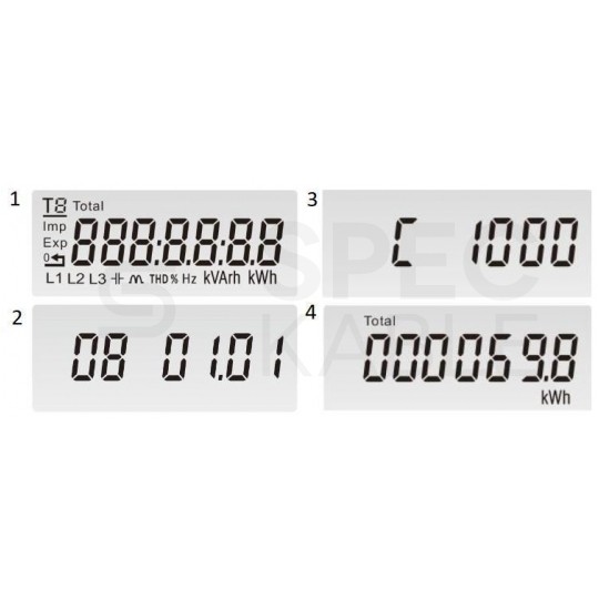 Licznik zużycia energii elektrycznej MID 2-kierunkowy 3-fazowy 10/100A 4-modułowy z wyświetlaczem LCD EASTRON