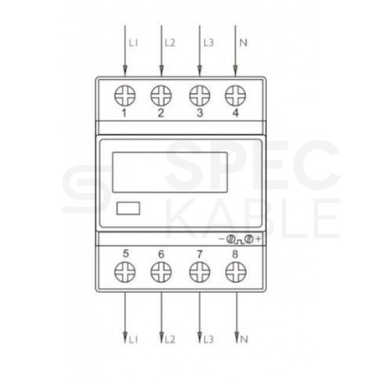 Licznik zużycia energii elektrycznej MID 2-kierunkowy 3-fazowy 10/100A 4-modułowy z wyświetlaczem LCD EASTRON