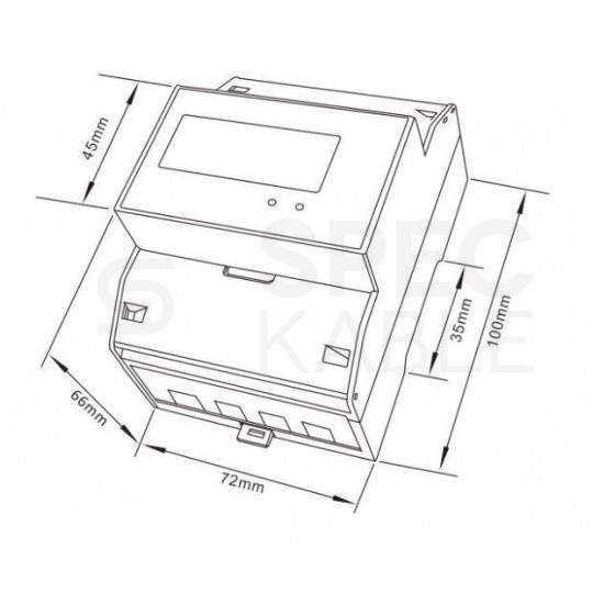 Licznik zużycia energii elektrycznej MID 2-kierunkowy 3-fazowy 10/100A 4-modułowy z wyświetlaczem LCD EASTRON