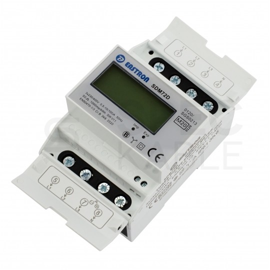 Licznik zużycia energii elektrycznej MID 3-fazowy 10/100A 4-modułowy z wyświetlaczem LCD EASTRON
