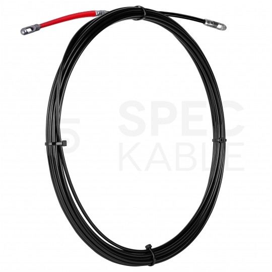 Linka nylonowa, włókno do wciągania, przeciągania kabla w kanałach, rurach, peszlach z pilotem czarna fi: 4mm 10m RUNPOTEC