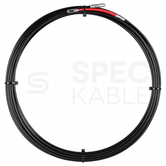 Linka nylonowa, włókno do wciągania, przeciągania kabla w kanałach, rurach, peszlach z pilotem czarna fi: 4mm 10m RUNPOTEC