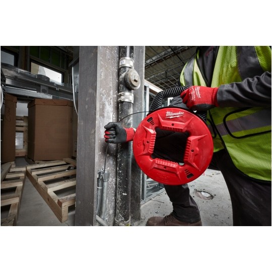 Linka stalowa do przeciągania, wciągania kabli w kanałach, rurach, peszlach w kasecie czerwona 7,5m MILWAUKEE