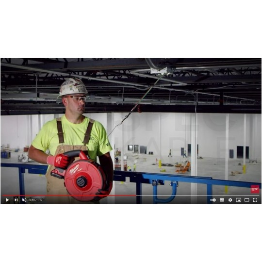 Linka stalowa do przeciągania, wciągania kabli w kanałach, rurach, peszlach w kasecie czerwona 7,5m MILWAUKEE