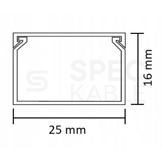 Listwa elektroinstalacyjna kanał kablowy BKK 25x16mm korytko z pokrywą KARTON=150m (75szt)