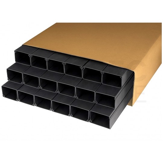 Listwa elektroinstalacyjna kanał kablowy BKK 60x40mm korytko z pokrywą KARTON=48m (24szt) NEKU czarny