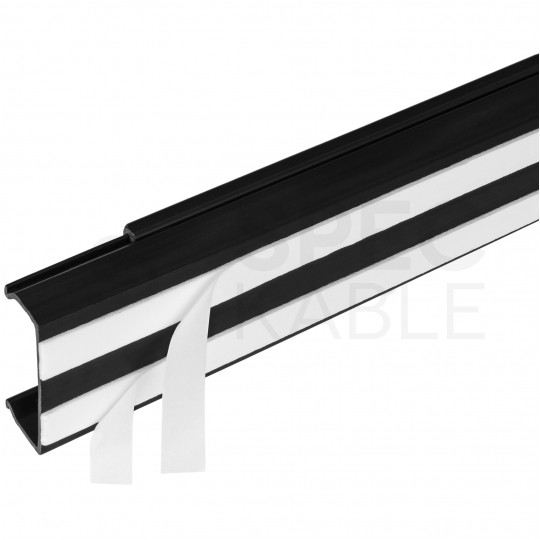 Listwa elektroinstalacyjna kanał kablowy LST czarny 15x10mm korytko z pokrywą i taśmą montażową 2-stronną