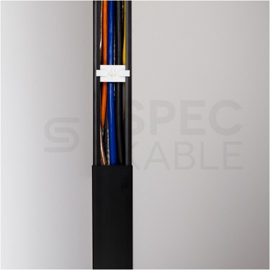 Listwa elektroinstalacyjna kanał kablowy LST czarny 25x15mm korytko z pokrywą i taśmą montażową 2-stronną