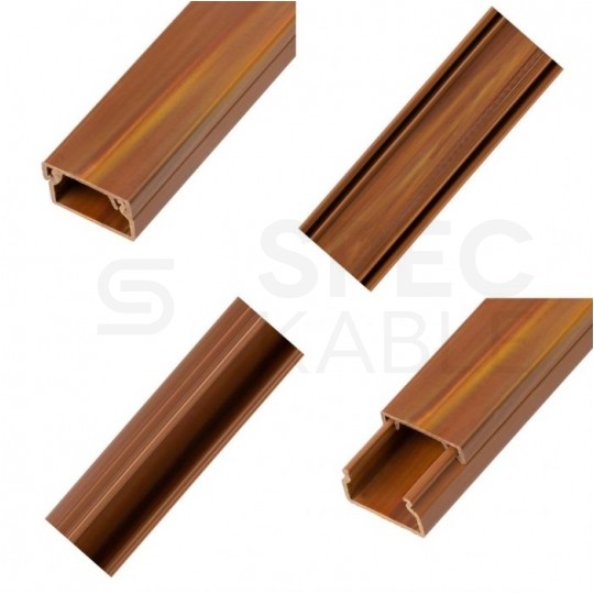 Listwa elektroinstalacyjna kanał kablowy MKE 15x25mm korytko z pokrywą AKS drewno ciemne