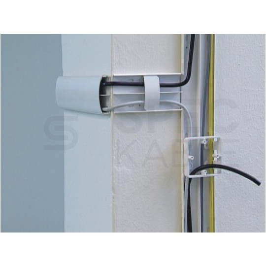 Listwa maskująca przewody TV maskownica uniwersalna napodłogowa naścienna 100x21mm biała 2m z folią ochronną KOPOS