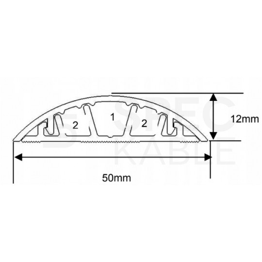 Listwa maskująca przewody TV maskownica uniwersalna napodłogowa naścienna 50x12mm jasnoszara 2m