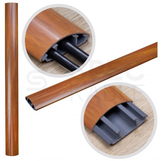 Listwa maskująca przewody TV maskownica uniwersalna napodłogowa naścienna 50x15mm drewno ciemne 2m