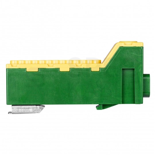 Listwa zaciskowa bezgwintowa LZB żółto-zielona 14-torowa 63A na szynę DIN TH35 (1x 25mm2 + 13x 2,5mm2) PAWBOL
