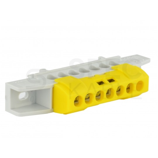 Listwa zaciskowa LZ 7-torowa żółta 80A na szynę DIN TH35 (7x 16mm2) PAWBOL