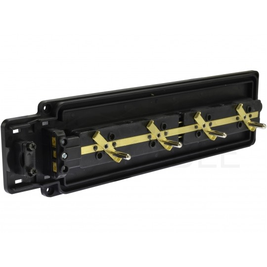 Listwa zasilająca gumowa na 4 gniazda [2P+Z] czarna IP44 HQ (na kabel)