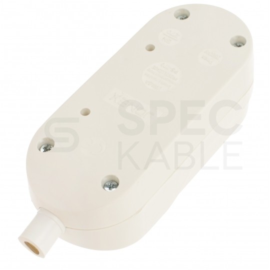 Listwa zasilająca na 2 gniazda [2P+Z] biała BASIC (na kabel)