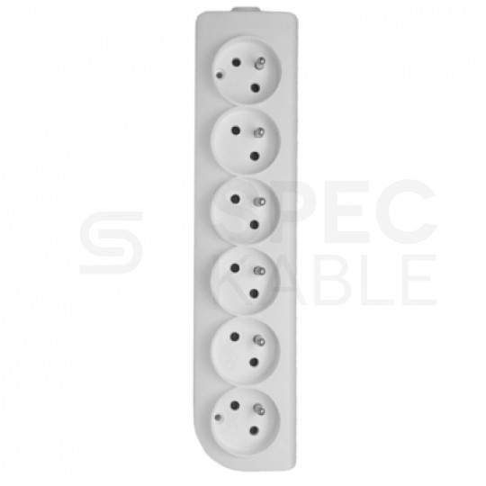 Listwa zasilająca na 6 gniazd [2P+Z] biała ELGOTECH (na kabel)