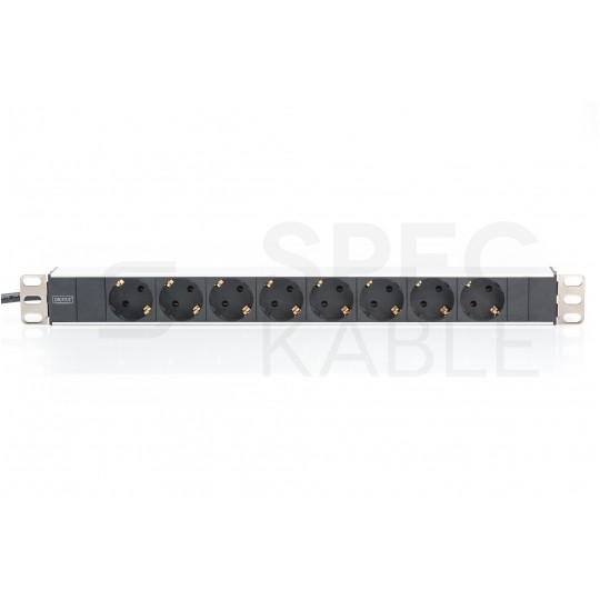 Listwa zasilająca RACK 19" 1U 8 gniazd Schuko aluminium 2m DIGITUS