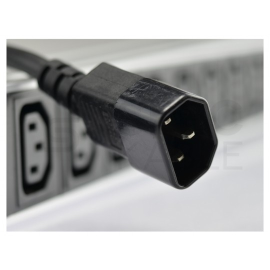 Listwa zasilająca RACK 19" 1U 9 gniazd C13 z wtykiem C14 NEKU 1,8m