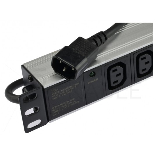 Listwa zasilająca RACK 19" 1U 9 gniazd C13 z wtykiem C14 NEKU 1,8m