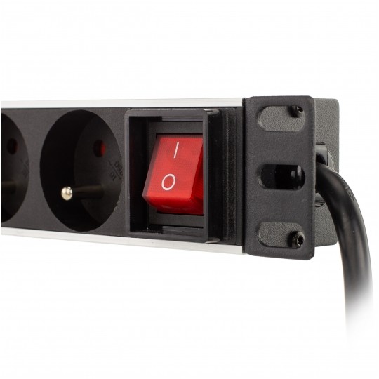 Listwa zasilająca RACK 19" 1U 9 gniazd z wtykiem C14 i wyłącznikiem NEKU 1,8m