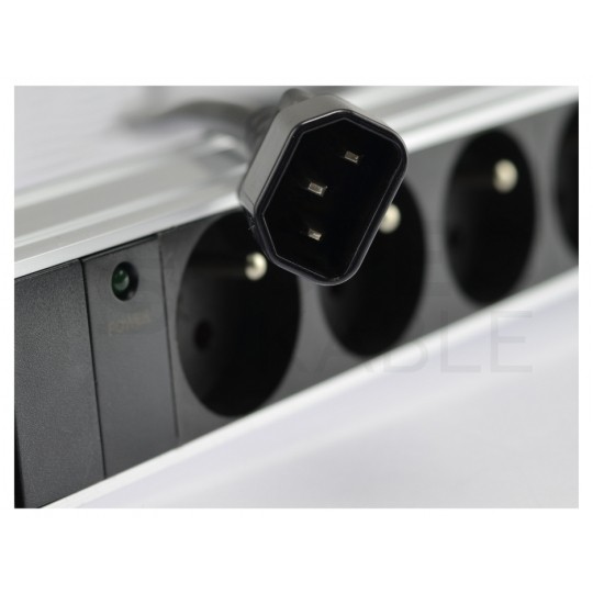 Listwa zasilająca RACK 19" 1U 9 gniazd z wtykiem C14 NEKU 1,8m