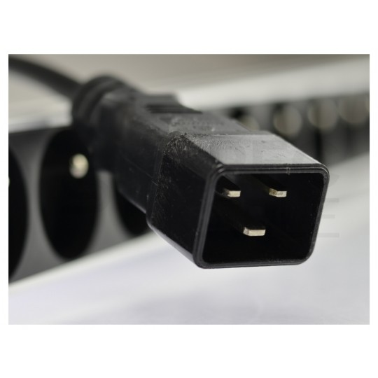 Listwa zasilająca RACK 19" 1U 9 gniazd z wtykiem C20 NEKU 1,8m