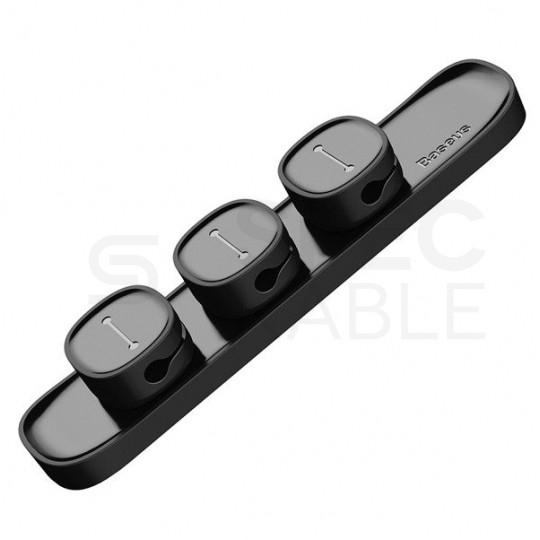 Magnetyczny uchwyt, klips, organizer do kabli i przewodów uniwersalny BASEUS czarny