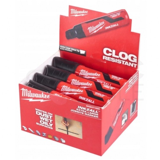 Marker budowlany INKZALL XL permanentny Czarny bardzo gruby 14,5mm MILWAUKEE