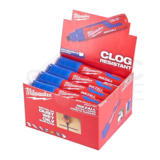 Marker budowlany INKZALL XL permanentny Niebieski bardzo gruby 14,5mm MILWAUKEE