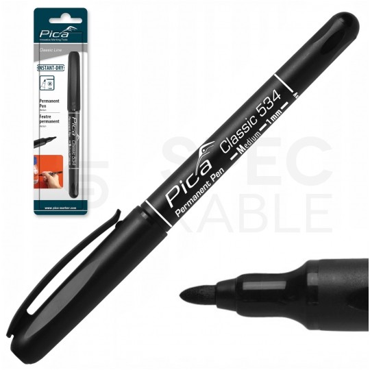 Marker permanentny do wielu powierzchni Czarny pisak precyzyjny 1,0mm PICA Classic 534/46