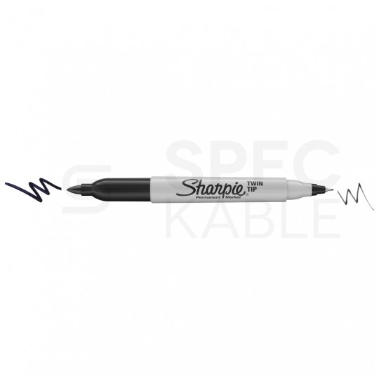 Marker permanentny dwustronny Sharpie Twin Tip czarny z 2 końcówkami 0,5mm/1,0mm wodoodporny