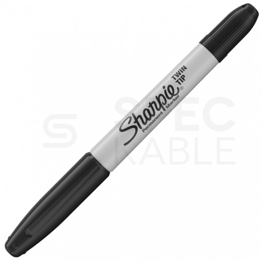 Marker permanentny dwustronny Sharpie Twin Tip czarny z 2 końcówkami 0,5mm/1,0mm wodoodporny