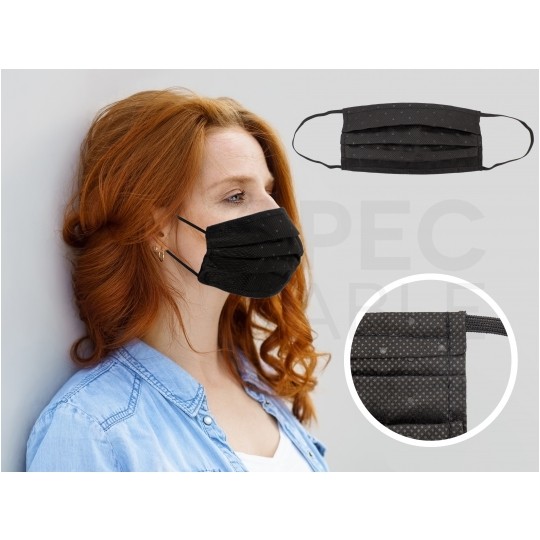 Maseczka ochrona bawełniana wielokrotnego użytku czarna PZH 3szt