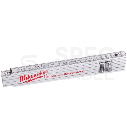 Miara składana metrówka drewniana 2m / 16mm biała MILWAUKEE