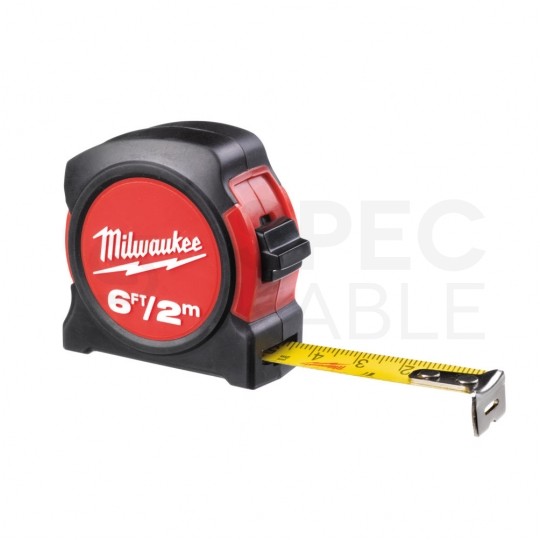 Miara zwijana metrówka 2m / 13mm nylon czarno-czerwona MILWAUKEE