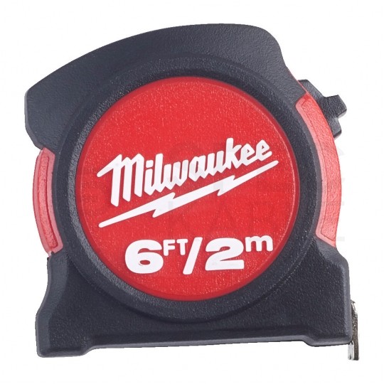 Miara zwijana metrówka 2m / 13mm nylon czarno-czerwona MILWAUKEE