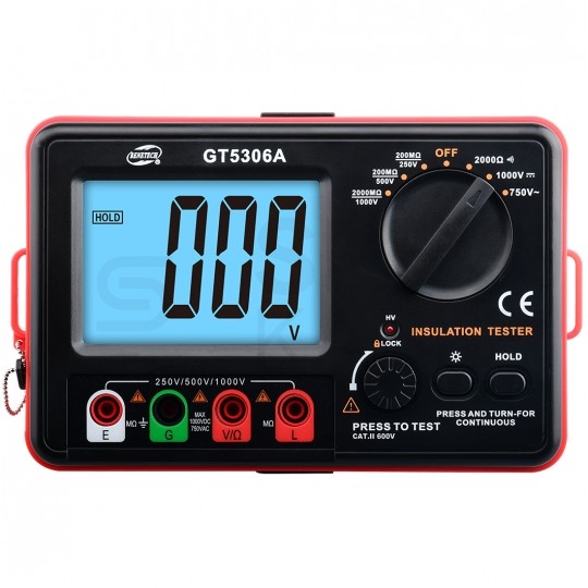 Miernik do pomiaru rezystancji izolacji tester cyfrowy LCD do instalacji elektrycznych GT5306A BENETECH