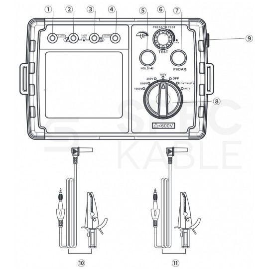 Miernik do pomiaru rezystancji izolacji tester cyfrowy LCD do instalacji elektrycznych GT5307B BENETECH