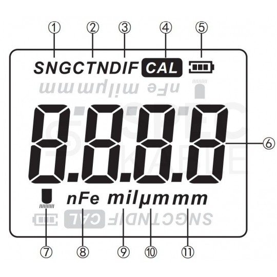 Miernik grubości lakieru powłoki lakierniczej z wyświetlaczem LCD GT235 BENETECH