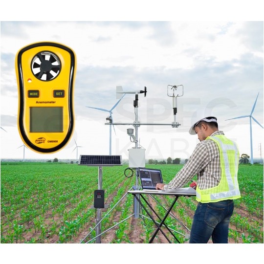 Miernik prędkości wiatru i temperatury anemometr GM8908 BENETECH