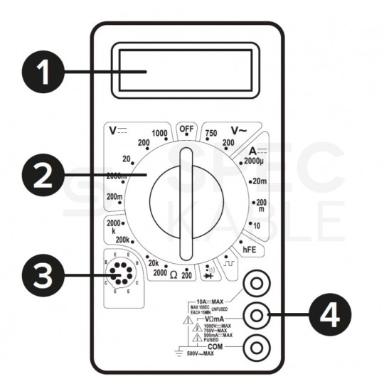 Miernik uniwersalny multimetr cyfrowy z wyświetlaczem LCD REBEL RB-830