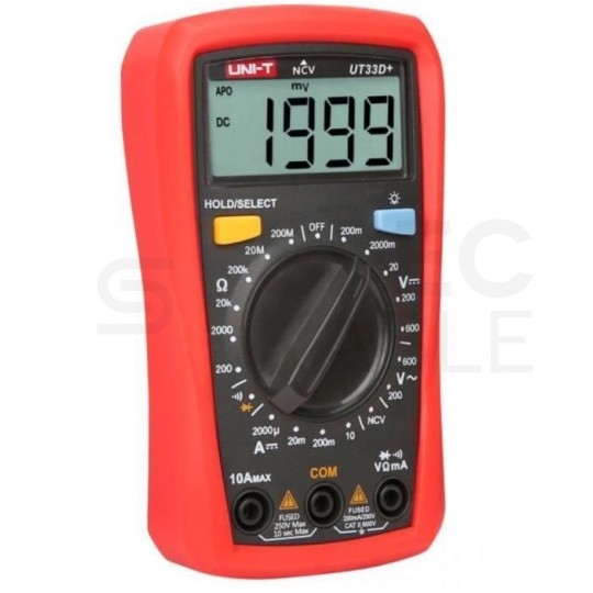 Miernik uniwersalny z pomiarem NCV multimetr cyfrowy z wyświetlaczem LCD UNI-T UT33D+