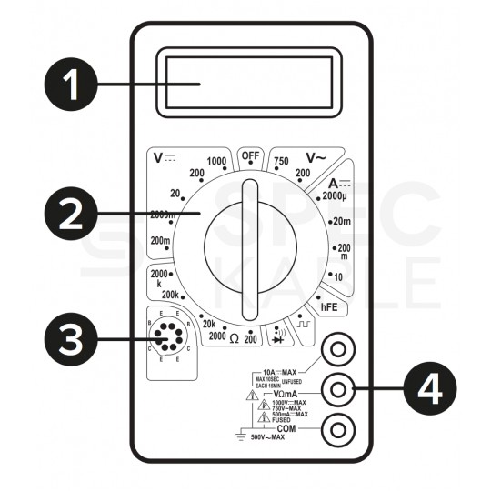 Miernik uniwersalny z pomiarem temperatury multimetr cyfrowy z wyświetlaczem LCD REBEL RB-838